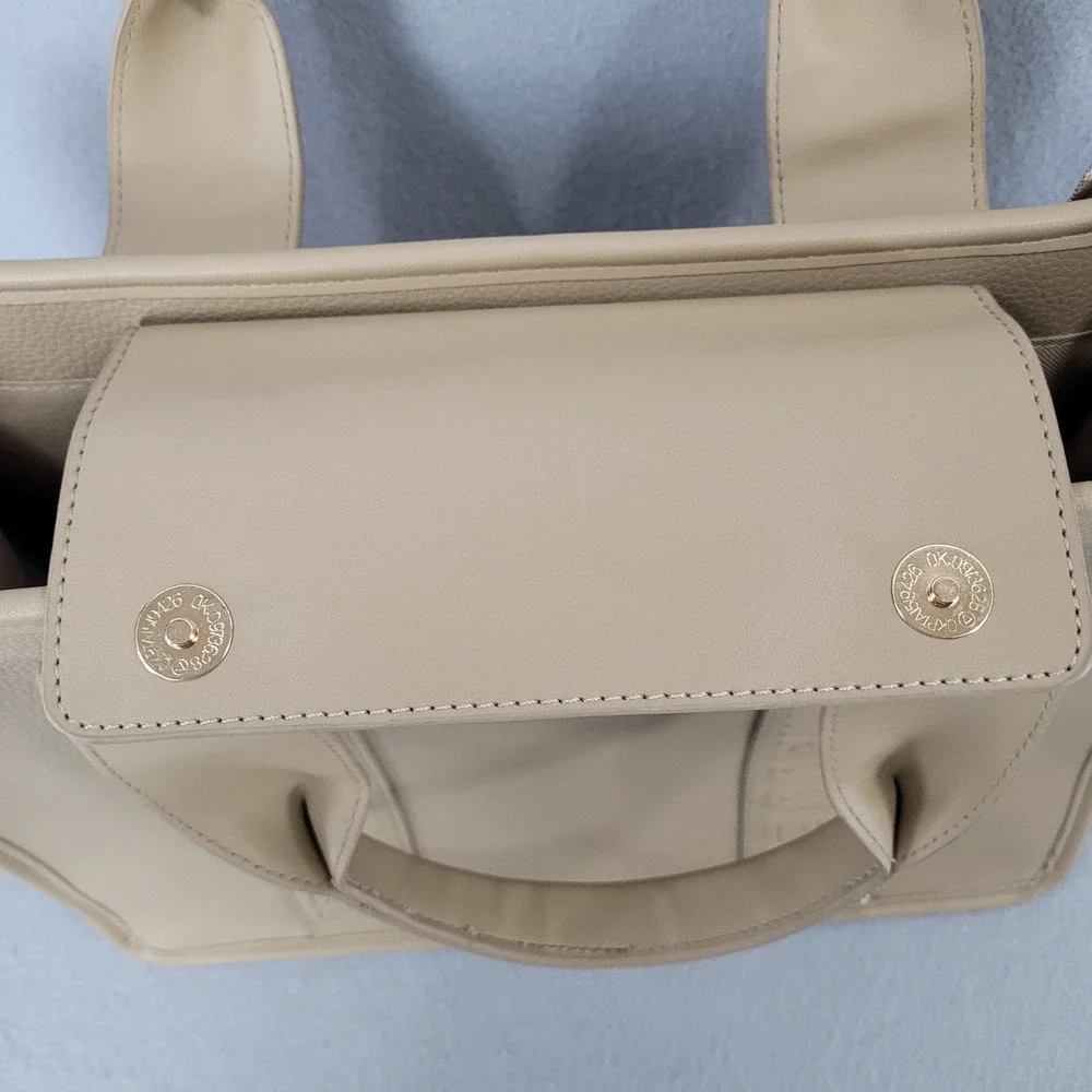 Steve Madden Satchel Bwebber-EL Sandstorm Beige Logo Strap Pouch Bag DT623705 OS